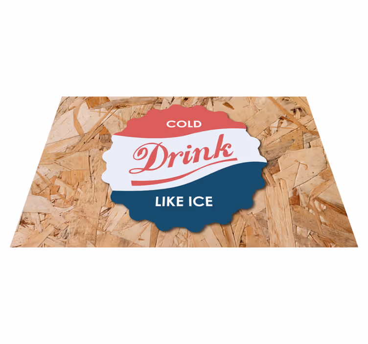 Quote placemats cold drink as cool as ice - TenStickers