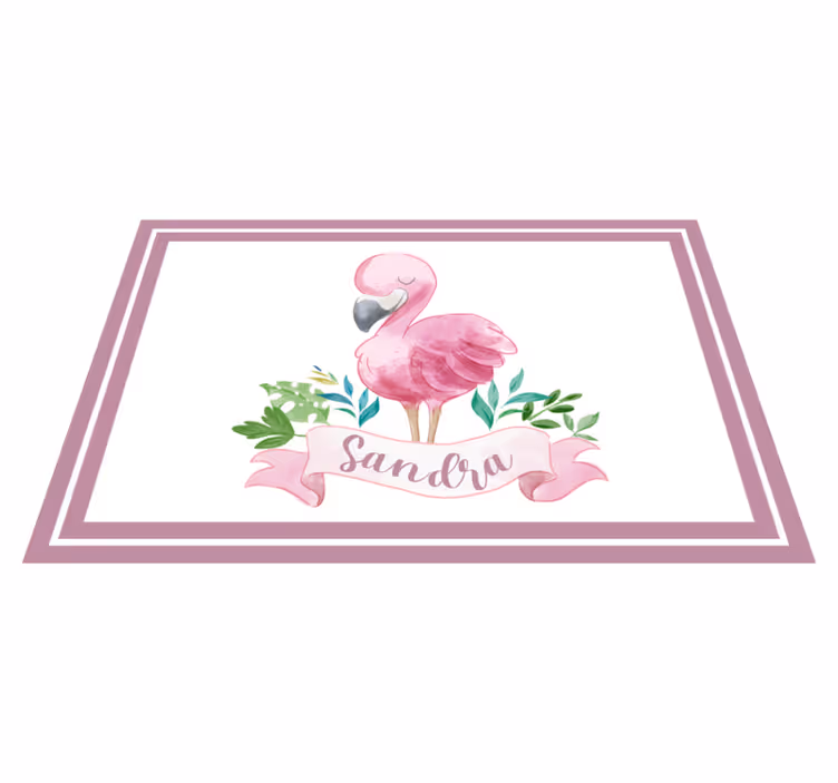 Painted flamingo for kids Personalised placemat - TenStickers