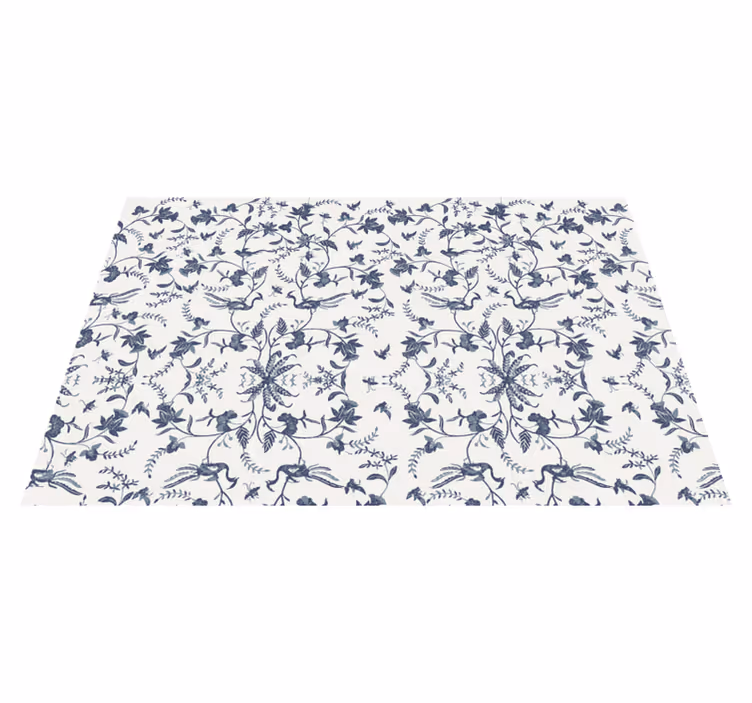 Blue flower vines elegant placemats - TenStickers
