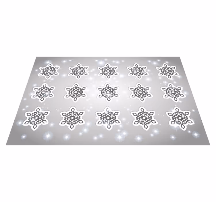Snowflakes grey background Christmas placemats - TenStickers