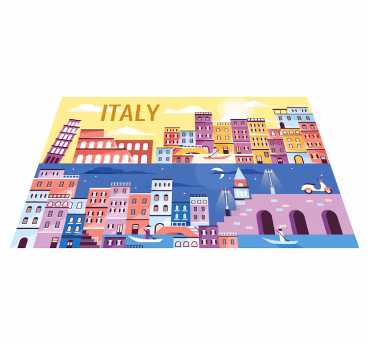 Personalised placemats vibrant italian cityscape - TenStickers