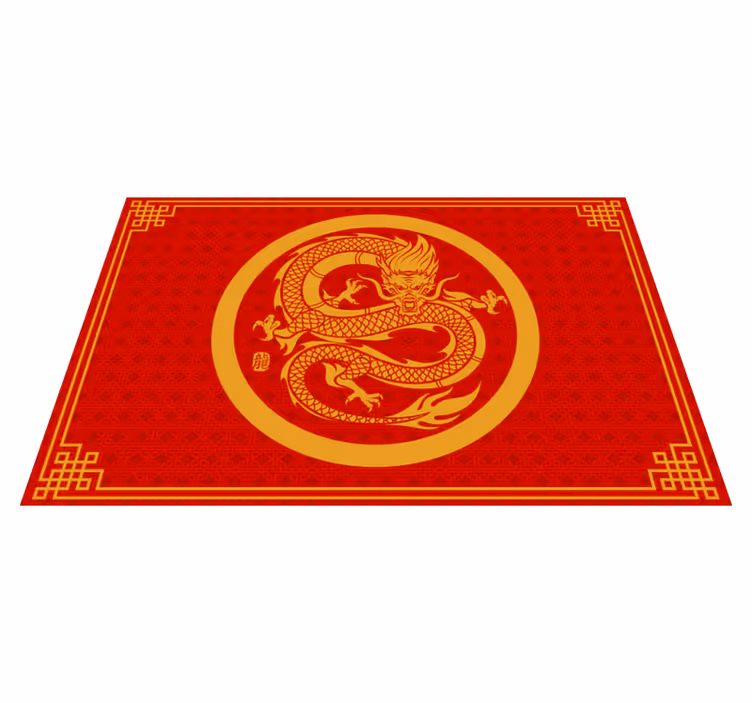 Original placemats dragon golden circle - TenStickers