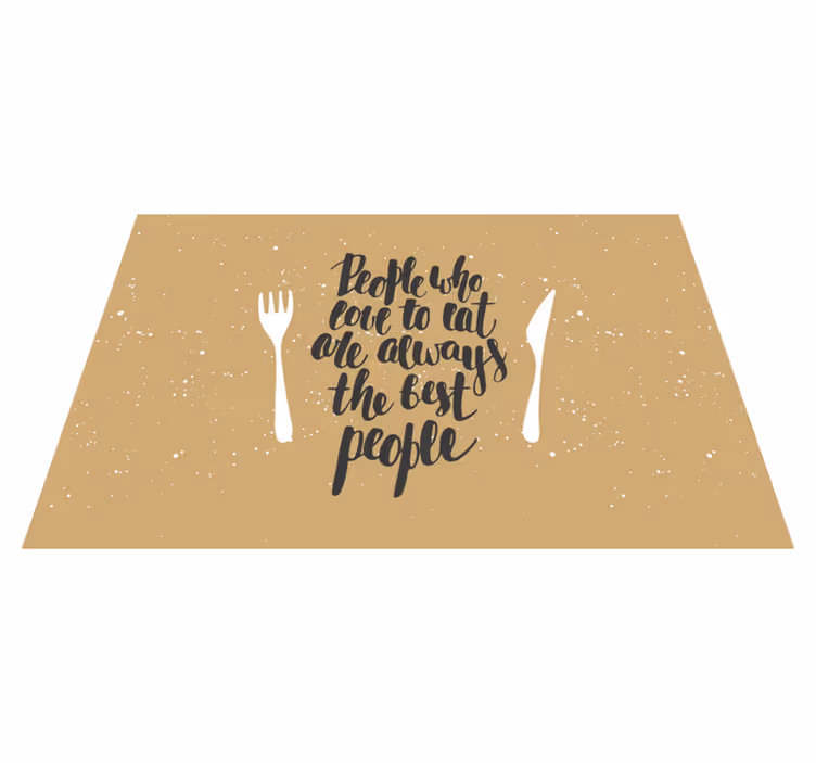 Quote placemats with forks - TenStickers