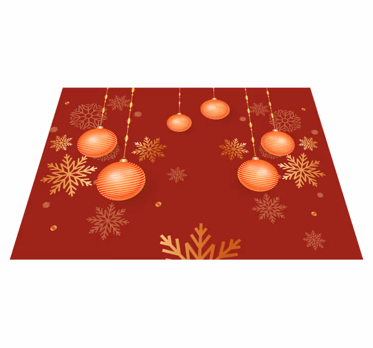 Christmas placemats with decorative holiday baubles - TenStickers