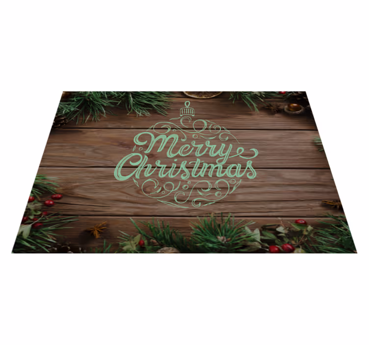 Wood decoration with text Christmas placemats - TenStickers