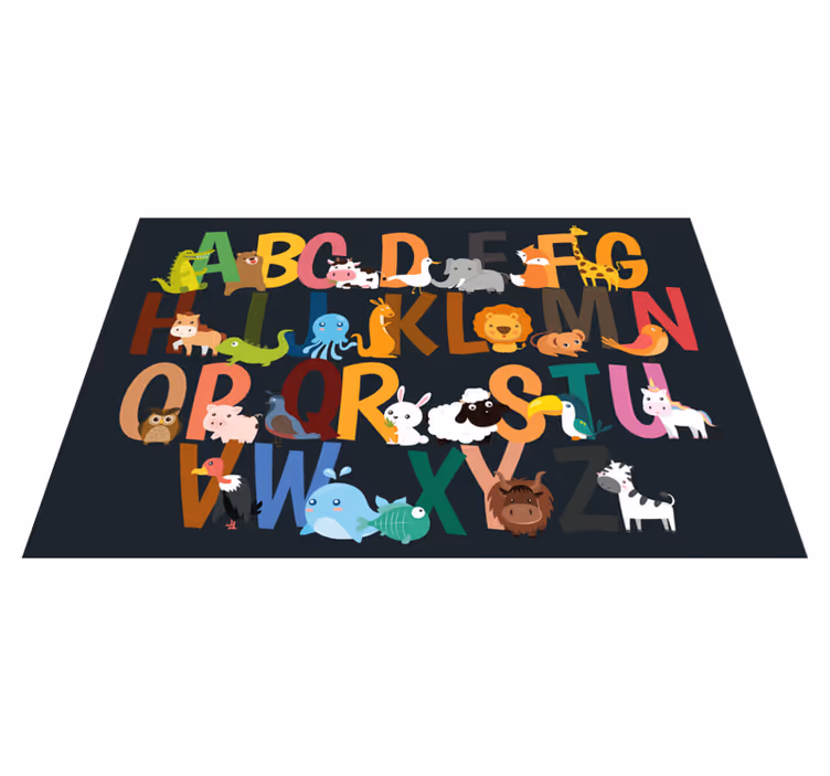 Children placemats with alphabet animal characters - TenStickers