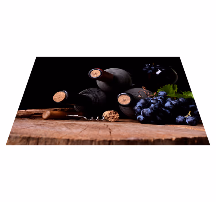 Original placemats grapes and wine bottles design - TenStickers