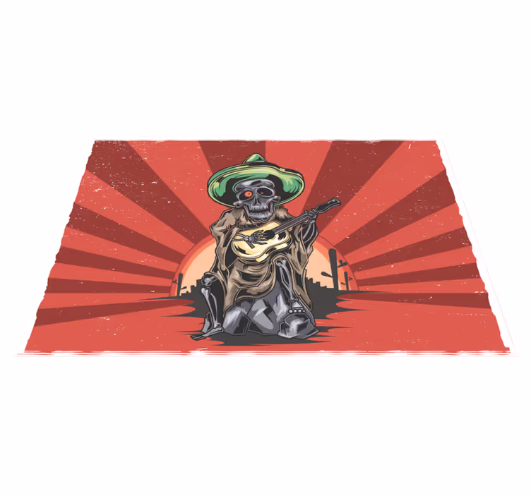Halloween placemats skeleton mariachi musician - TenStickers