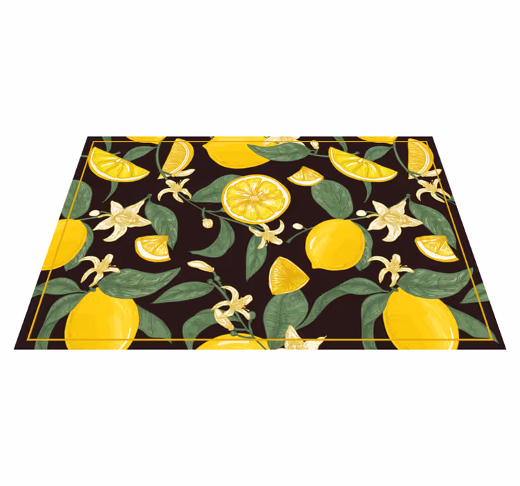 Original placemats lemon and floral design - TenStickers