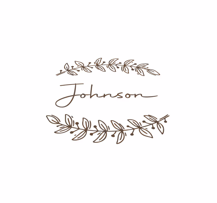 Personalised placemats elegant leafy design - TenStickers