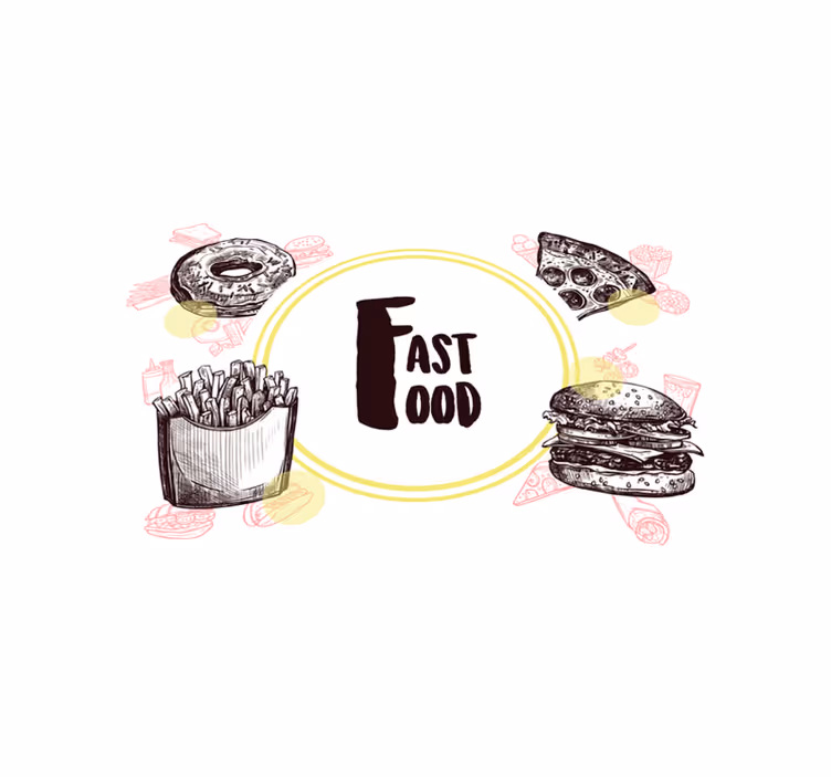 Original placemats with fast food artwork - TenStickers