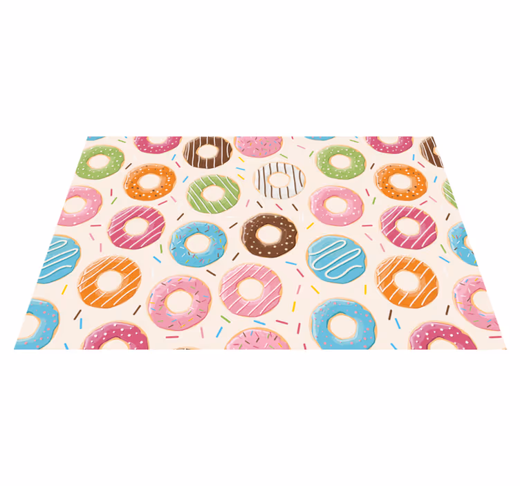 Donuts background children placemats - TenStickers
