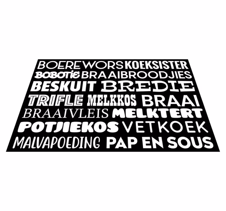 Afrikaans Food Vinyl placemats - TenStickers