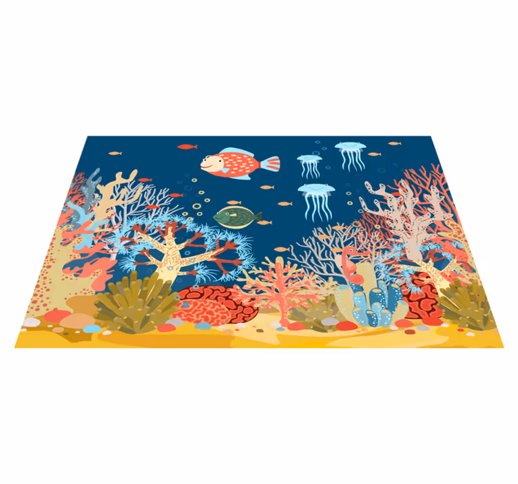 Modern placemats underwater coral scene - TenStickers