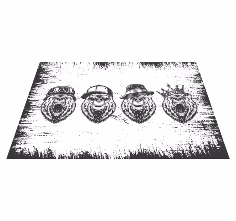 Original placemats stylish bear portraits - TenStickers