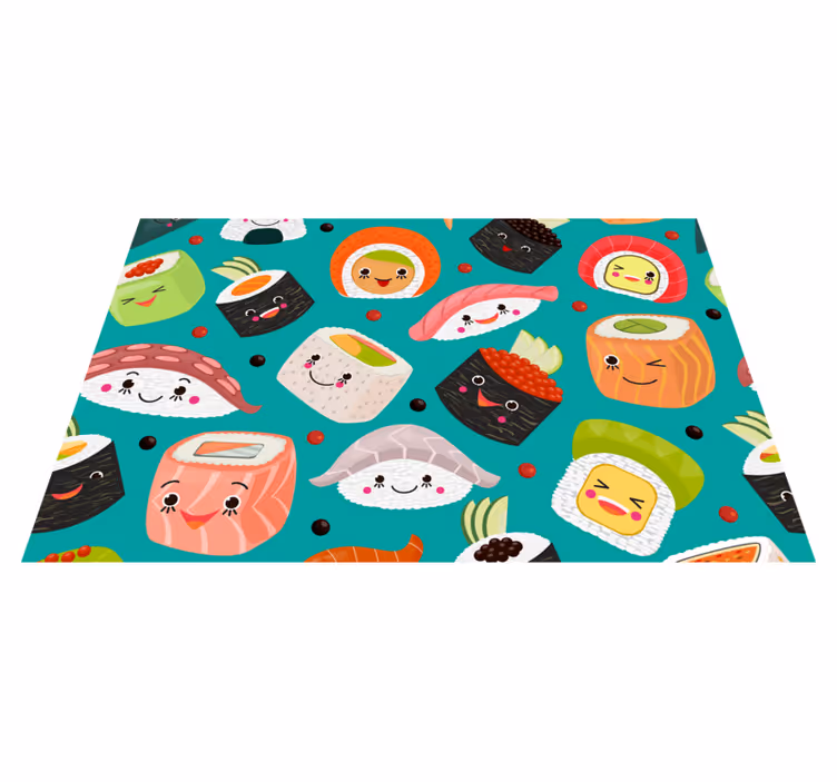 Children placemats cute sushi designs - TenStickers