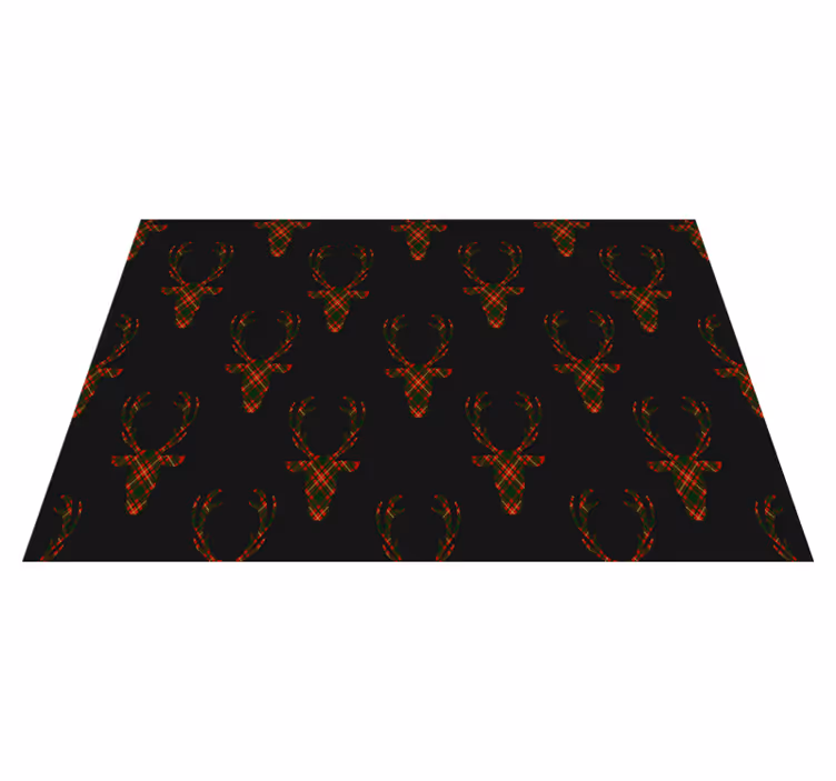 Christmas placemats plaid reindeer silhouettes - TenStickers