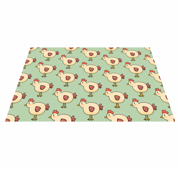 Children placemats charming chicken repeats - TenStickers