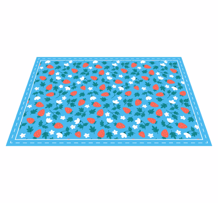 Original placemats strawberry floral design - TenStickers