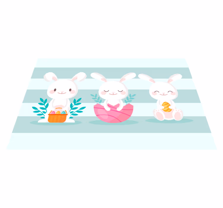 Children placemats with adorable bunny designs - TenStickers