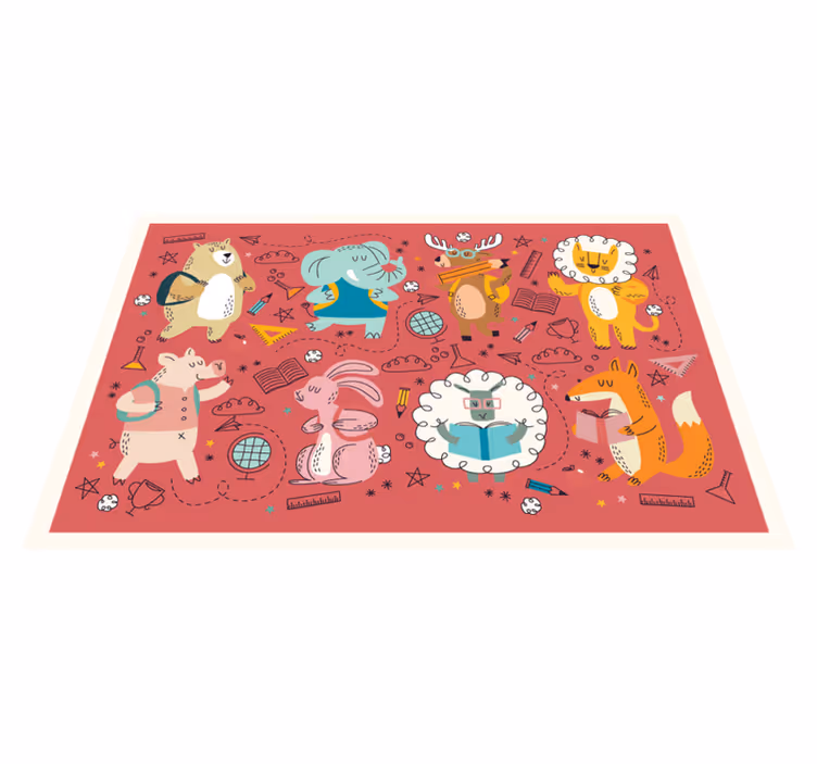 Children placemats colorful animal companions - TenStickers