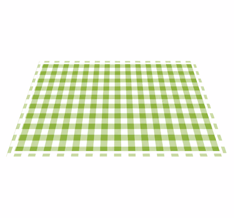 Green checked plaid design modern placemats - TenStickers