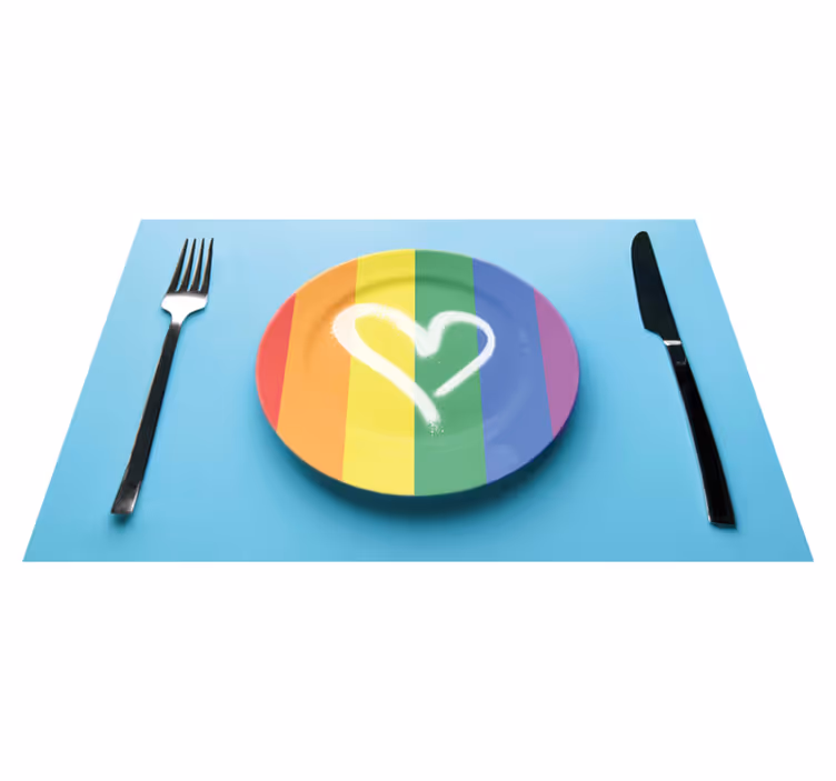 Original placemats rainbow heart design - TenStickers