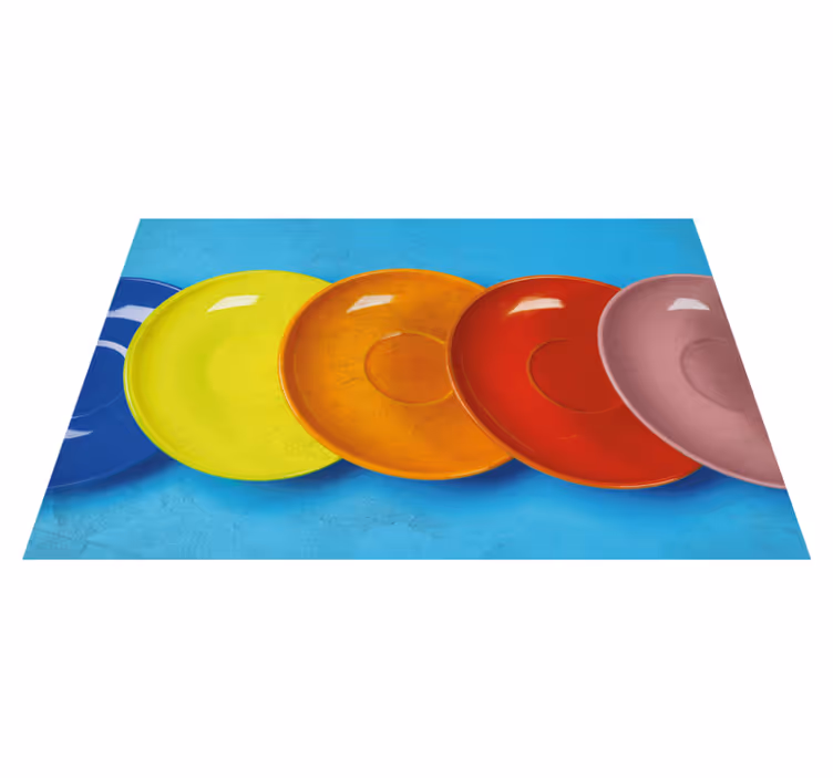 Rainbow coloured plates vinyl placemats - TenStickers