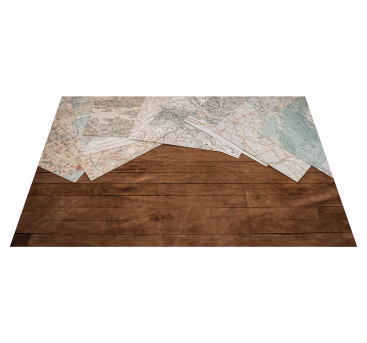 Textured placemats vintage map layers - TenStickers