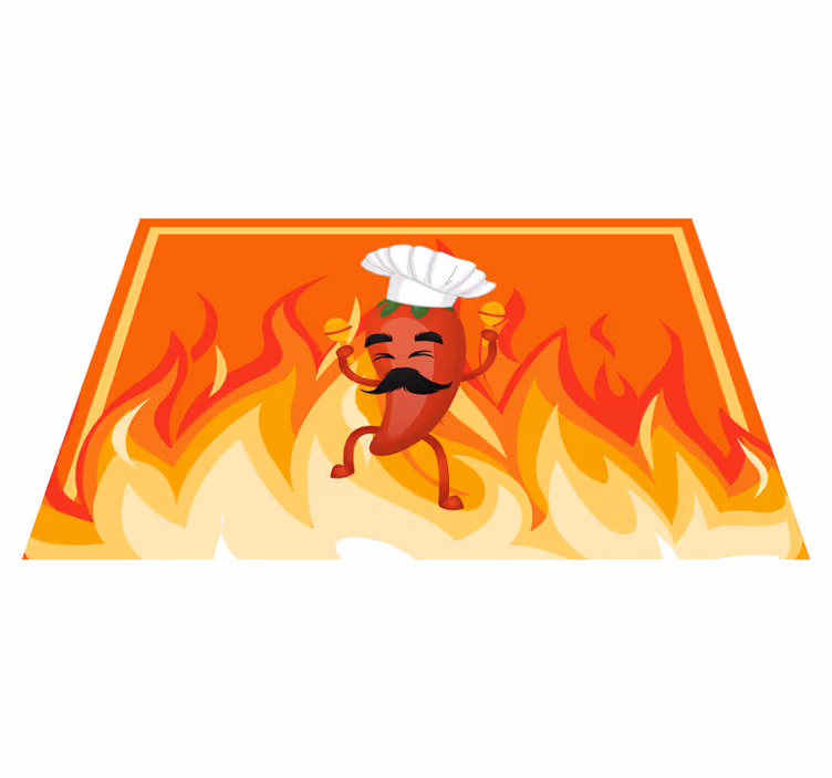 Chilli chef cartoon graffiti modern placemats - TenStickers