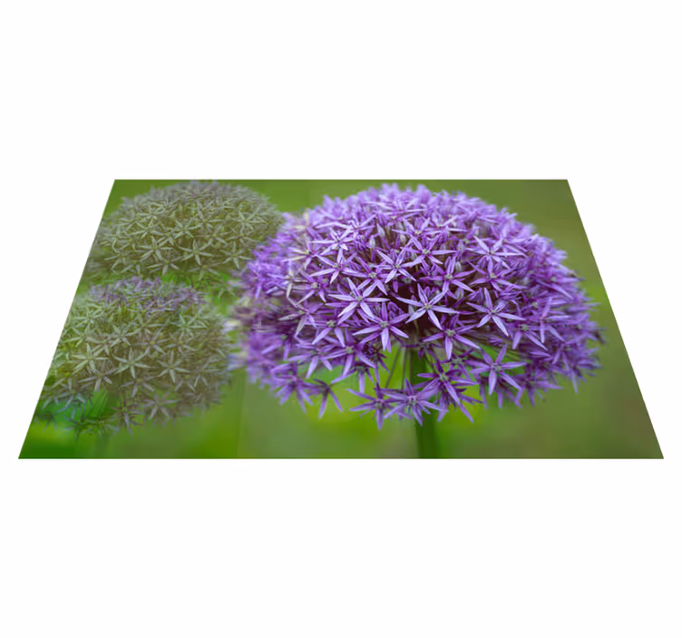 Textured placemats vibrant purple flowers - TenStickers