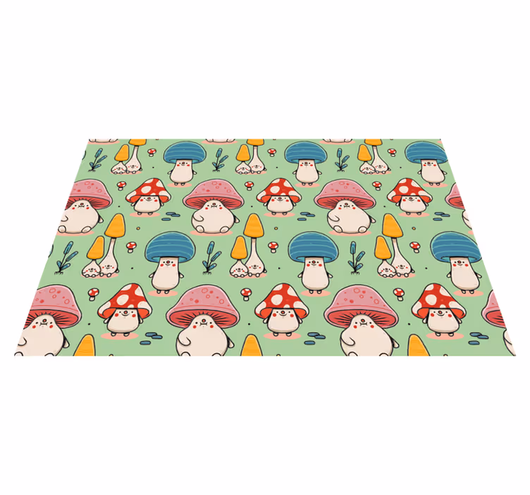 Children placemats with adorable mushroom friends - TenStickers