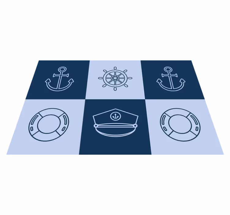 Marine symbols tiles restaurant placemats - TenStickers