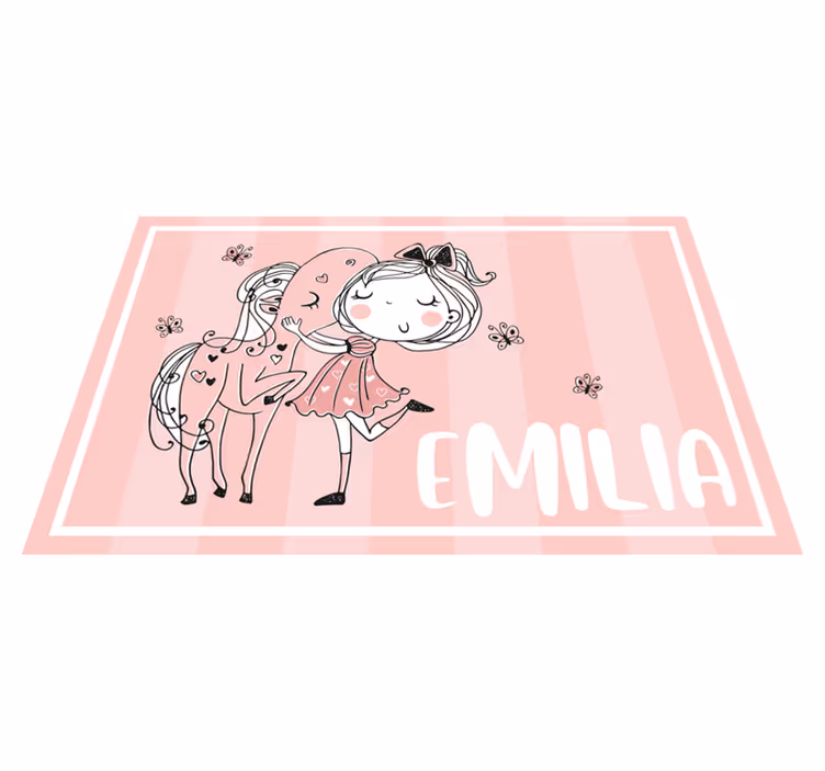 Charming girl horse children placemats - TenStickers