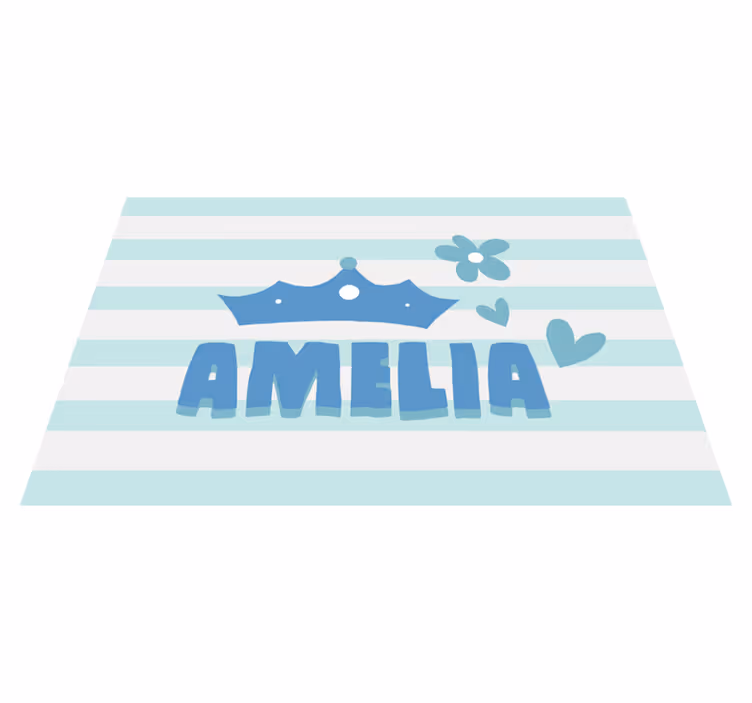 Children placemats crown and name - TenStickers