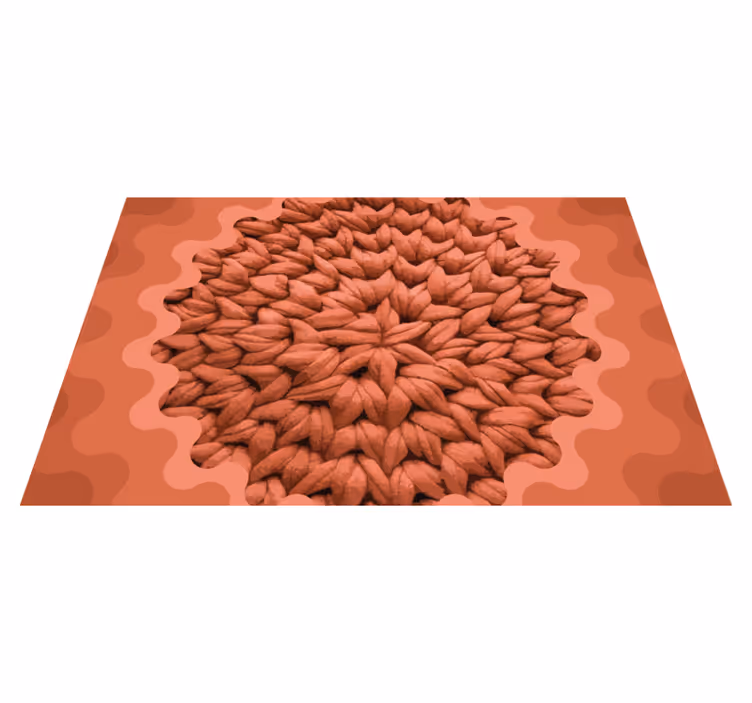 Textured placemat textured leaf design - TenStickers