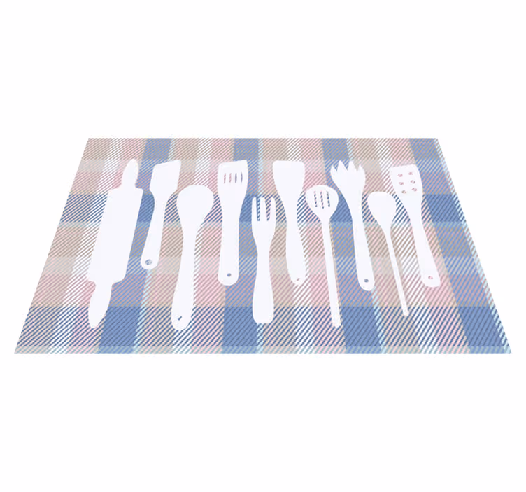 Modern placemats with checked table surface - TenStickers