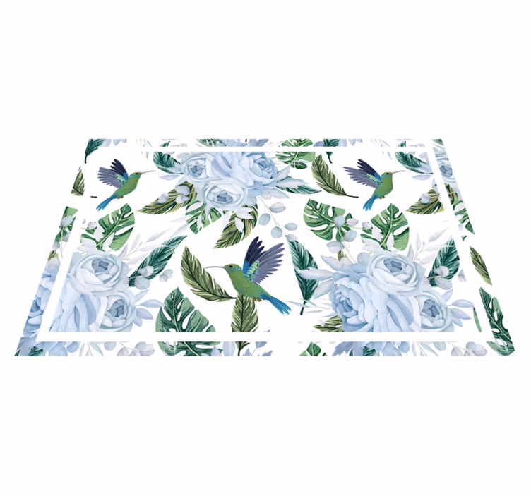 Modern placemats floral hummingbird design - TenStickers