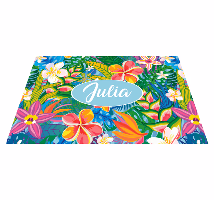 Personalised placemats tropical floral design - TenStickers
