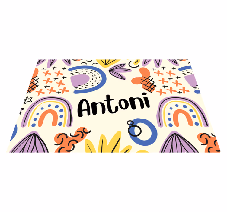 Children placemats with colorful name patterns - TenStickers
