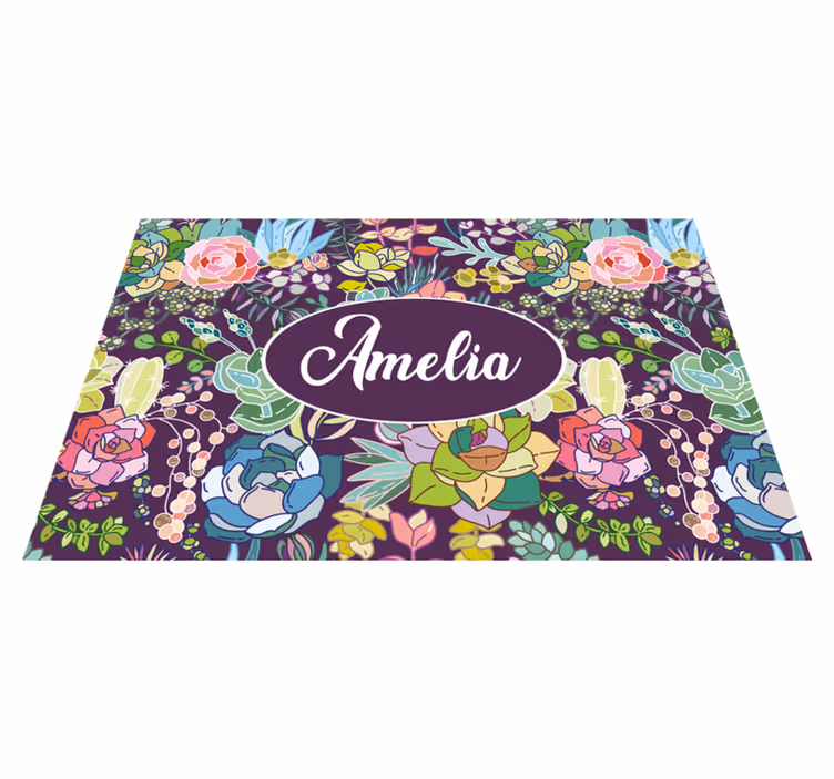 Personalised placemats with floral custom art - TenStickers