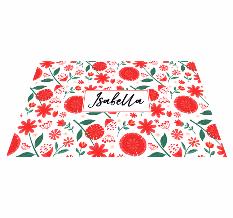 Personalised placemats floral name art - TenStickers