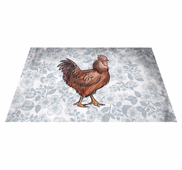 Original placemats rustic chicken illustration - TenStickers