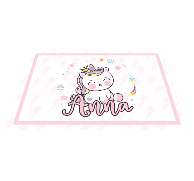 Children placemats with cute unicorn illustration - TenStickers