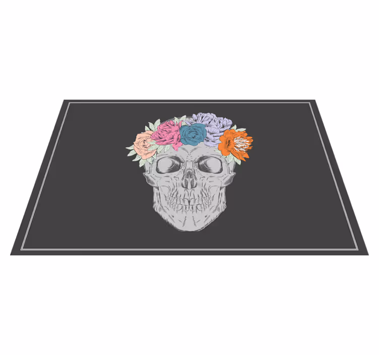 Original placemats skull floral crown - TenStickers