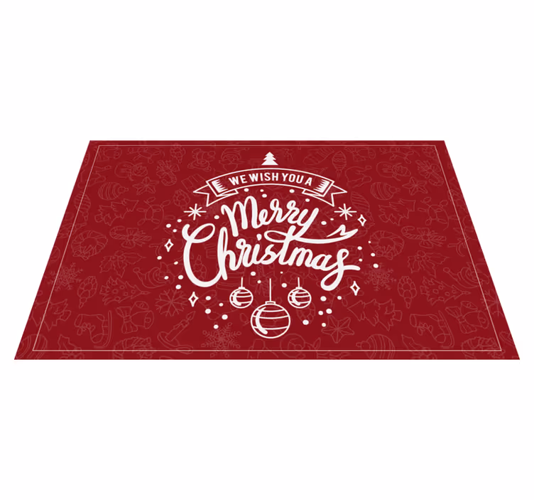Text and decorations merry Christmas placemats - TenStickers