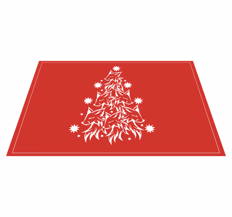 Christmas tree wolves Christmas placemats - TenStickers