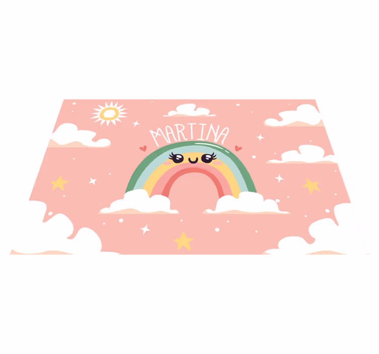 Children placemats cheerful rainbow scene - TenStickers