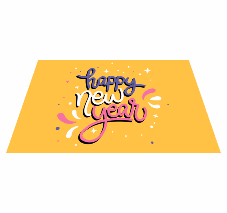 Christmas placemats with new year wishes design - TenStickers