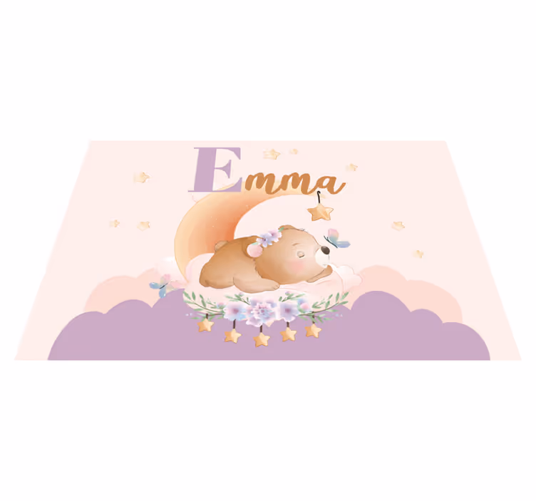 Children placemats sleeping bear with stars - TenStickers